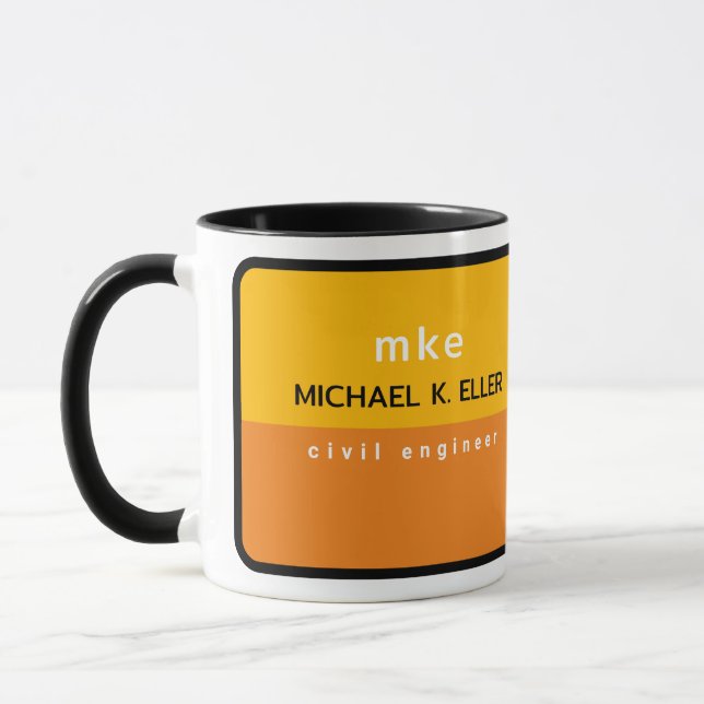 Caneca Engenheiro de profissão - Mug de café amarelo com  (Esquerda)