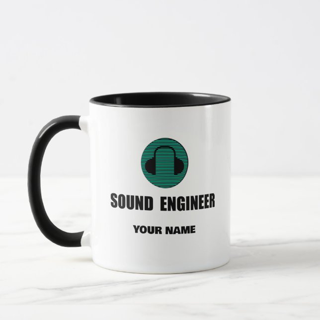 Caneca Engenheiro de Som Personalizado Engenharia de Áudi (Esquerda)