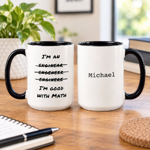 Caneca Engenheiro engraçado amante da matemática humor de