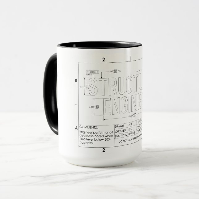 Caneca Engenheiro Estrutural Din Mug (Frente Esquerda)
