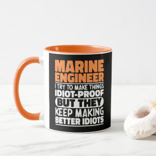 Caneca Engenheiro Naval I Tento Fazer as Coisas Engraçada