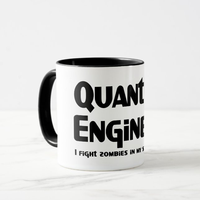 Caneca Engenheiro Quântico Lutador de Zumbi (Frente Esquerda)