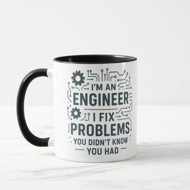 Caneca "Engineering Blueprint Mug - Design geométrico par (Esquerda)