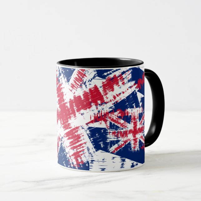 Caneca ENGLAND/UNITED KINGDDN flag sun reflections stroke (Frente Esquerda)