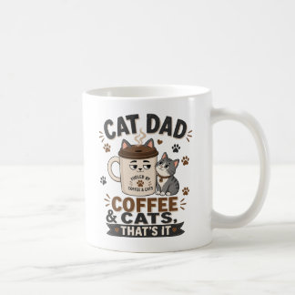 Caneca Engraçada Café e Gatos de Papai Gato