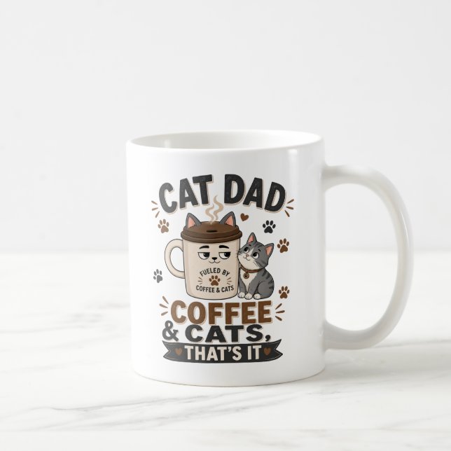 Caneca Engraçada Café e Gatos de Papai Gato (Direita)