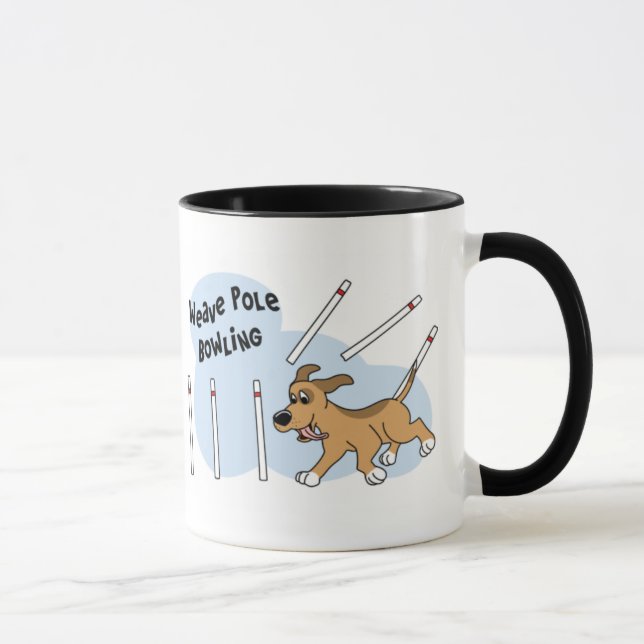 Caneca engraçada da agilidade do cão de Pólos do (Direita)