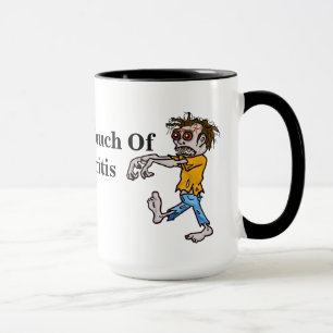 Caneca engraçada da artrite do zombi