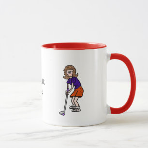 Caneca engraçada da tacada leve do jogador de