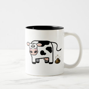 Caneca engraçada da vaca de Pooping