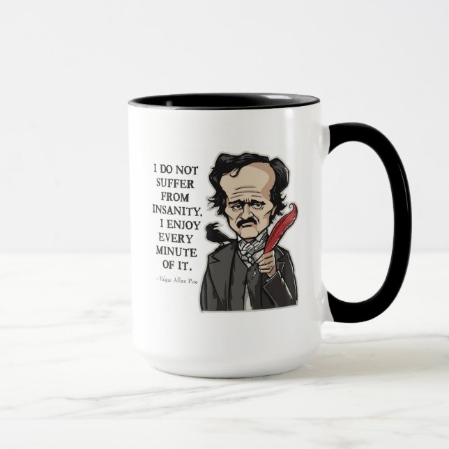 Caneca engraçada das citações de Edgar Allan Poe (Direita)