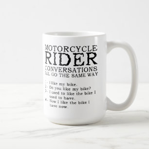 Caneca engraçada das conversações da motocicleta