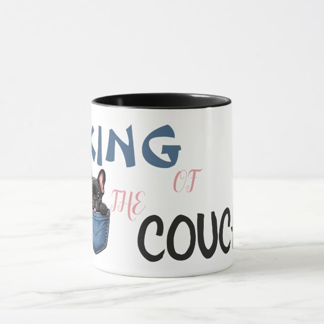 Caneca Engraçada de Amante de Cachorro Bulldog Fra (Centro)