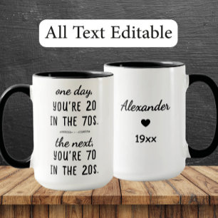 Caneca Engraçada de Aniversário de 70 Anos – Prese