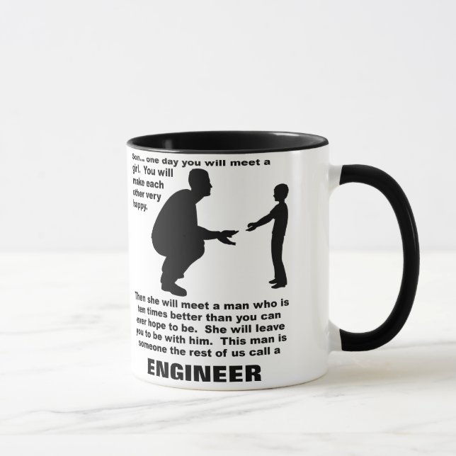 Caneca Engraçada de Engenheiro com Conselhos Pater (Direita)