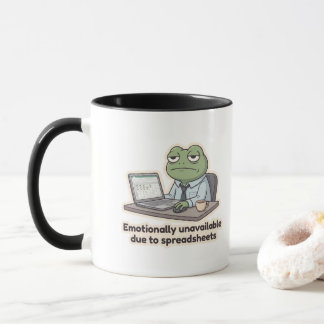 Caneca Engraçada de Escritório com Sapo de Planilh