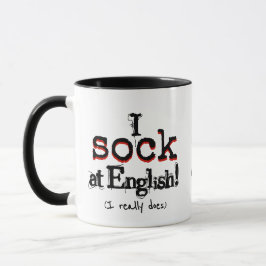 Caneca engraçada de humor gramatical e café para n