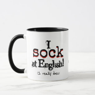 Caneca engraçada de humor gramatical e café para n
