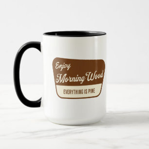 Caneca Engraçada de Madeira Matinal Humor Adulto P