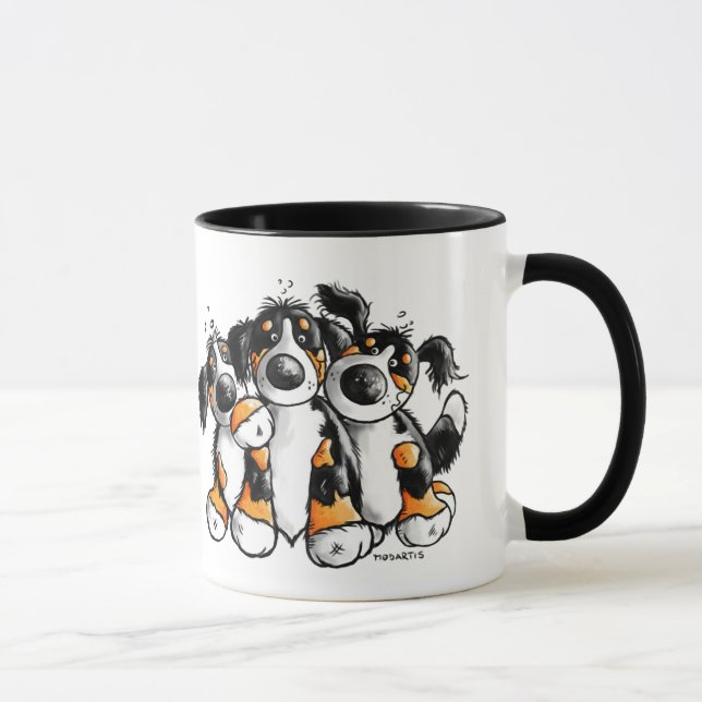 Caneca engraçada de três cães de montanha de (Direita)
