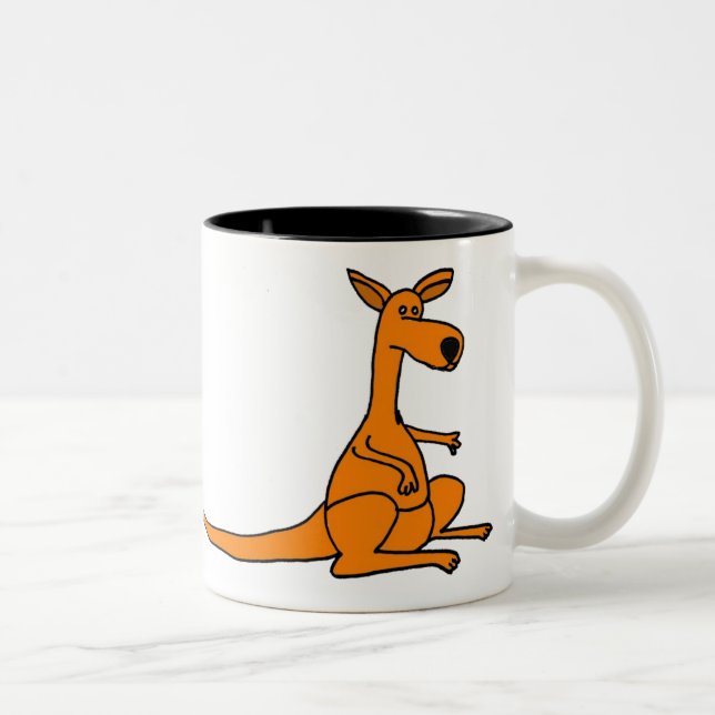 Caneca engraçada do canguru dos desenhos animados (Direita)