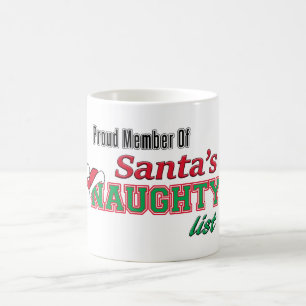 Caneca engraçada do Natal da lista impertinente do