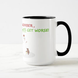 Caneca engraçada do Natal do boneco de neve