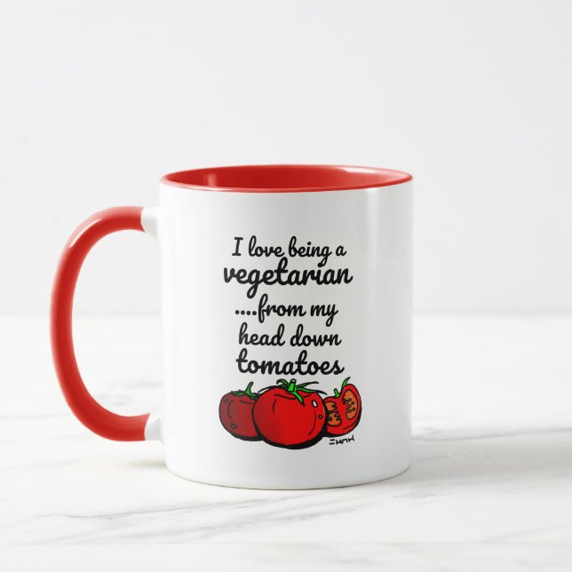 Caneca engraçada do vegetariano com citações (Esquerda)