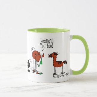 Caneca engraçada dos desenhos animados do cavalo &