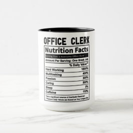 Caneca Engraçada Escritório Escritório Clerk Fatos Nutric