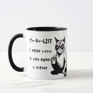 Caneca Engraçada "Lista de Tarefas", Café De Cartoon De G