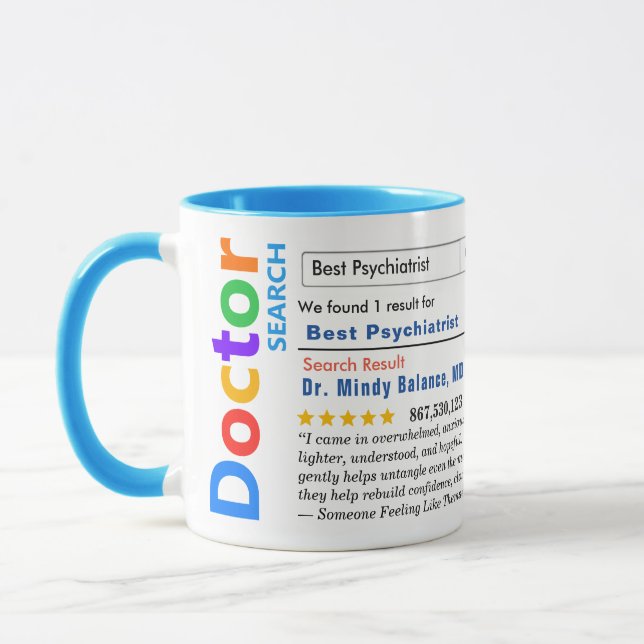 Caneca Engraçada Melhor Psiquiatra Personalizada (Esquerda)