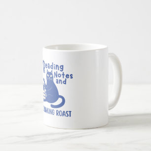 Caneca Engraçada Notas de Leitura e Café