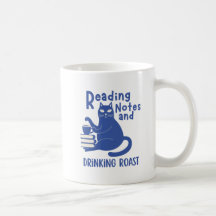 Caneca Engraçada Notas de Leitura e Café