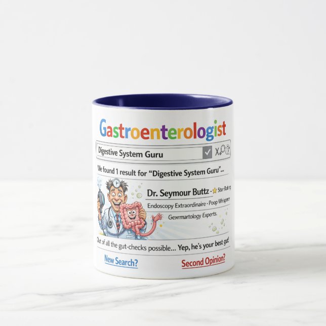 Caneca engraçada para gastroenterologista (Centro)