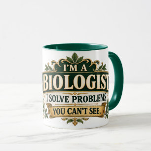 Caneca Engraçada para Professor de Biologia, Placa