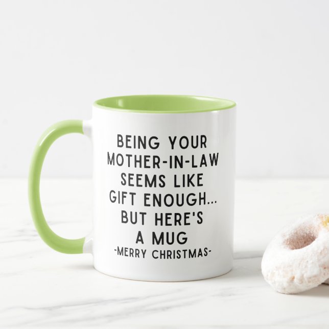Caneca Engraçada para Sogra Presente de Natal para (Com Donut)