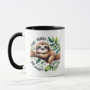 Caneca Engraçada preguiça se apressa a se preocupar com a
