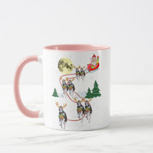 Caneca Engraçada Rebelde de Natal Papais noeis de Lua Xma