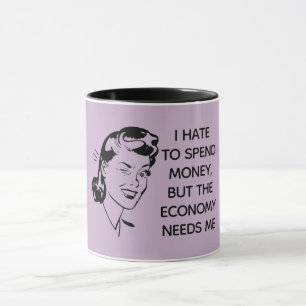 Caneca engraçada retro da compra