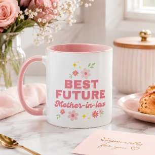Caneca Engraçada Rosa Floral Melhor Futura Sogra