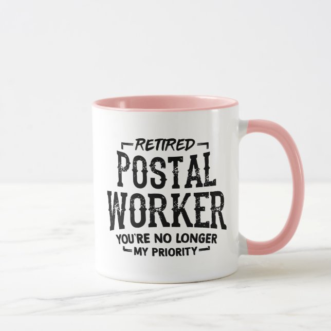 Caneca Engraçada Trabalhador Postal Aposentado (Direita)