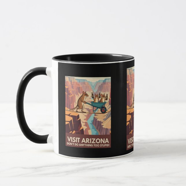 Caneca engraçada 'Visite Arizona' (Esquerda)