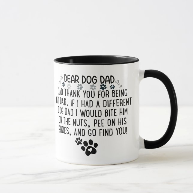 Caneca Engraçadas alavancas de cão - querido pai de cão o (Direita)