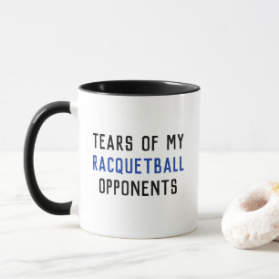 Caneca Engraçadas lágrimas de meus opositores Racquetball