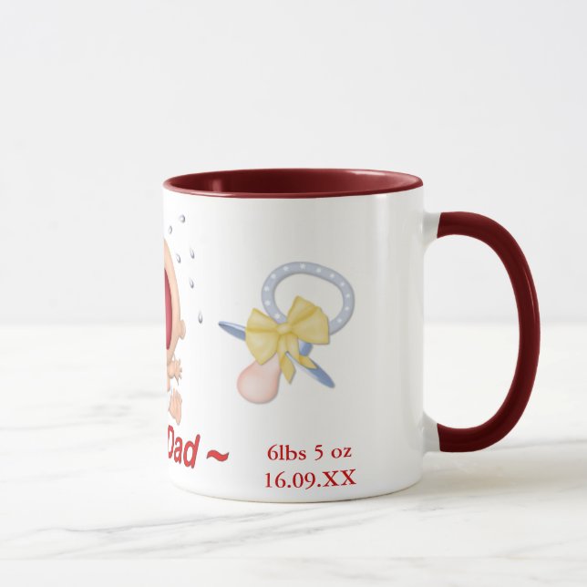 Caneca Engraçado Bawling Baby for Novo papai - Personaliz (Direita)