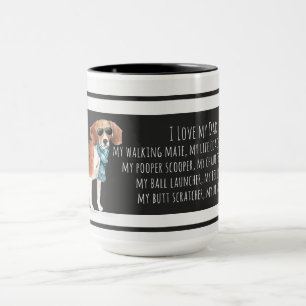 Caneca Engraçado Beagle Ama meu Pai Cachorro