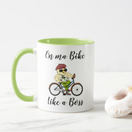 Caneca Engraçado Caça-Ciclismo com Na moda Biker Bird