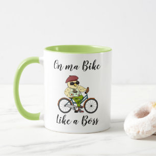 Caneca Engraçado Caça-Ciclismo com Na moda Biker Bird