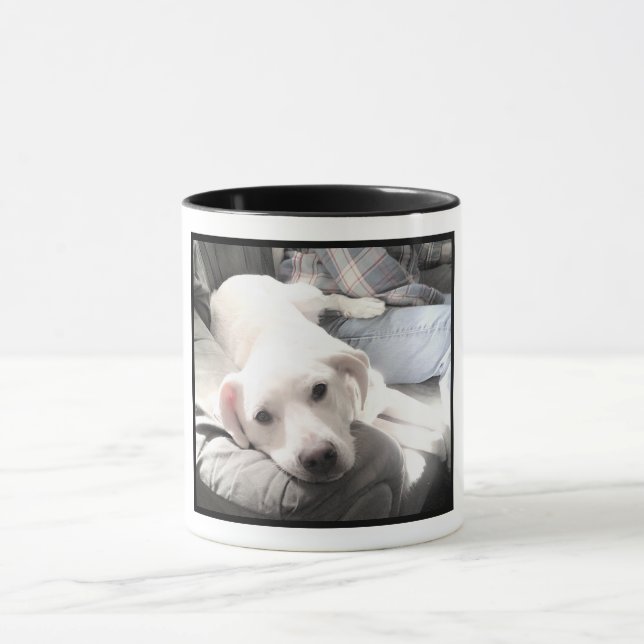Caneca Engraçado Cachorro Branco Adorável 60º aniversário (Centro)
